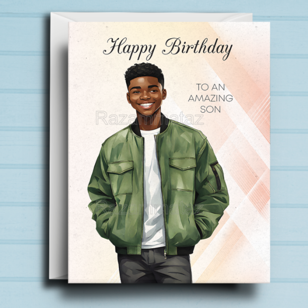 Black Boy Birthday Card Z